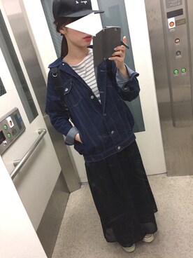 「COLONY 2139（コロニートゥーワンスリーナイン）のアイテム（デニムジャケット）」を使った、yumiさん（レディース・160cm）の春コーディネート