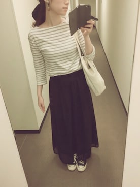 「アイテム（イヤリング）」を使った、yumiさん（レディース・160cm・20代）の春コーディネート