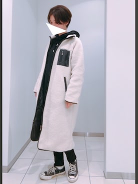 「チャックテイラー」｜「アイテム（ブルゾン）」を使った、yumiさん（レディース・160cm）の冬コーディネート