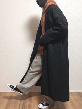 「unrelaxing（アンリラクシング）のアイテム（チェスターコート）」を使った、ゆうさん（メンズ・165cm）の冬コーディネート