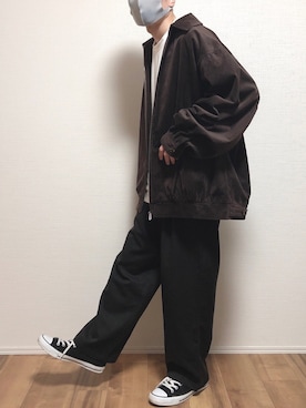 「flaner（フラネ）のアイテム（ブルゾン）」を使った、ゆうさん（メンズ・165cm）の冬コーディネート