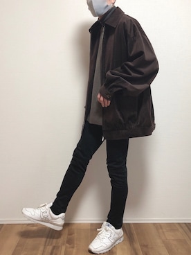 「flaner（フラネ）のアイテム（ブルゾン）」を使った、ゆうさん（メンズ・165cm）の冬コーディネート