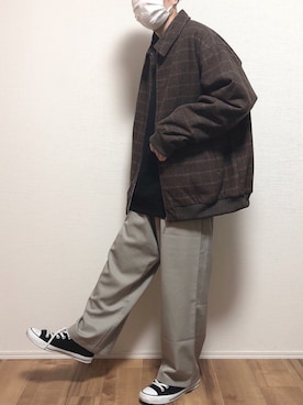 「flaner（フラネ）のアイテム（ブルゾン）」を使った、ゆうさん（メンズ・165cm）の冬コーディネート