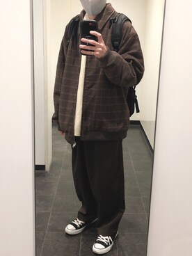 「アイテム（ブルゾン、ブラウン系）」を使った、ゆうさん（メンズ・165cm）の冬コーディネート