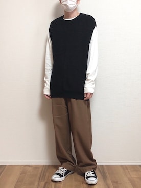 「flaner（フラネ）のアイテム（パンツ）」を使った、ゆうさん（メンズ・165cm）の冬コーディネート