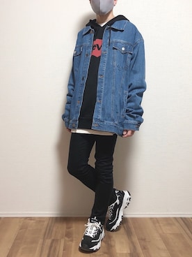 「unrelaxing（アンリラクシング）のアイテム（デニムジャケット）」を使った、ゆうさん（メンズ・165cm）の春コーディネート