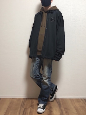 「EDWIN」｜「アイテム（ブルゾン）」を使った、ゆうさん（メンズ・165cm）の春コーディネート