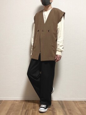「Chillfar（チルファー）のアイテム」を使った、ゆうさん（メンズ・165cm）の春コーディネート