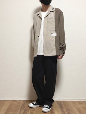 Gu ジーユー のシャツ ブラウス ベージュ系 を使ったメンズ人気ファッションコーディネート Wear