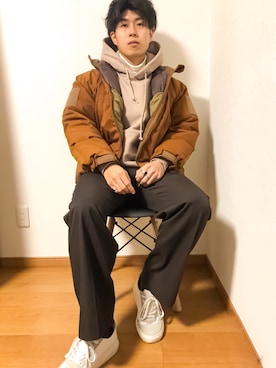 「marka（マーカ）のアイテム（ダウンジャケット/コート）」を使った、Takahashi _Tomoyaさん（メンズ・170cm）の冬コーディネート