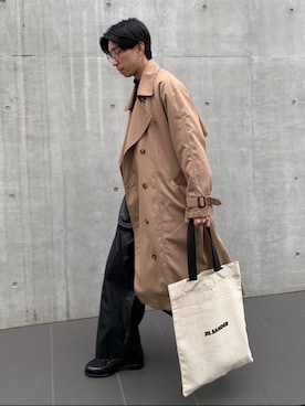 「ドレスシューズ」｜「アイテム（トレンチコート）」を使った、kooodaiさん（メンズ・170cm）の冬コーディネート
