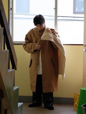 「REPRODUCTION OF FOUND（リプロダクションオブファウンド）の【REPRODUCTION OF FOUND】EX GERMAN TRAINER（スニーカー）」を使った、kooodaiさん（メンズ・170cm）の春コーディネート