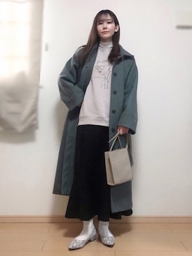 「DHOLIC（ディーホリック）のアイテム（ダウンジャケット/コート）」を使った、naochiさん（レディース・162cm）の冬コーディネート