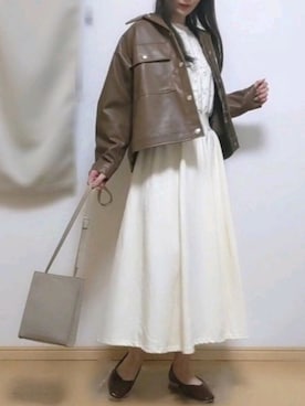 「archives（アルシーヴ）のアイテム（ブルゾン）」を使った、naochiさん（レディース・162cm）の春コーディネート