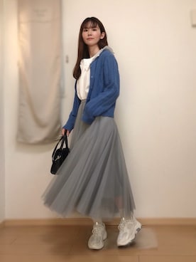 「DHOLIC STYLE（ディーホリックスタイル）のアイテム（カーディガン/ボレロ）」を使った、naochiさん（レディース・162cm）の春コーディネート