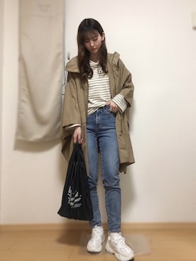 「something_jean」｜「アイテム（その他アウター）」を使った、naochiさん（レディース・162cm）の春コーディネート