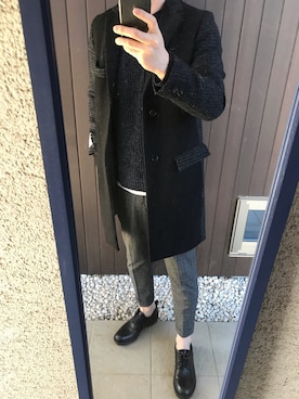 「GOSTAR DE FUGA（ゴスタール ジフーガ）のアイテム（スラックス）」を使った、kさん（メンズ・173cm）の冬コーディネート