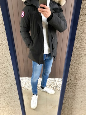 「DOWBL（ダブル）のアイテム（ニット/セーター）」を使った、kさん（メンズ・173cm）の冬コーディネート