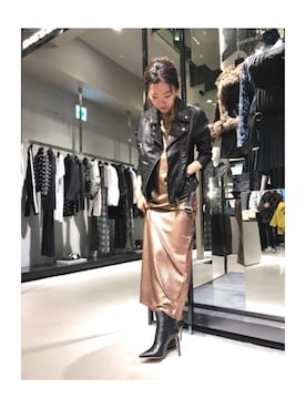 「DIESEL OSAKA」｜「アイテム（ブーツ）」を使った、SHCOさん（レディース・155cm）の秋コーディネート