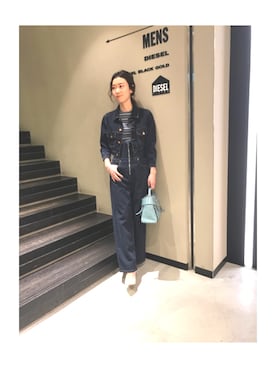 「DIESEL OSAKA」｜「アイテム（デニムジャケット）」を使った、SHCOさん（レディース・155cm）の春コーディネート