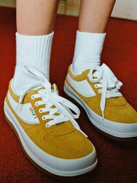 「UNIF（ユニフ）のアイテム（スニーカー）」を使った、あおさん（レディース・160cm）の春コーディネート
