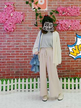 「SM2（エスエムツー）のアイテム（アンサンブル）」を使った、枕竹铭叶さん（レディース・160cm）の春コーディネート