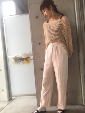 「JEANASIS（ジーナシス）のアイテム（バレエシューズ）」を使った、Megumiさん（レディース・170cm）の秋コーディネート