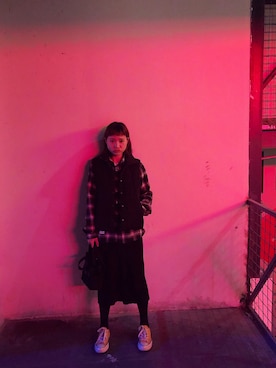 「GOODENOUGH（グッドイナフ）のアイテム」を使った、张了了了了了了了了さん（レディース・160cm）の春コーディネート