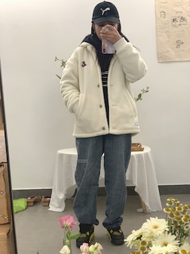 「NBA（エヌビーエー）のアイテム（その他アウター）」を使った、1liu_さん（レディース・157cm）の秋コーディネート