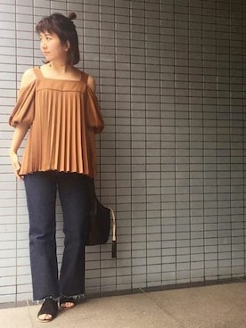 「プリーツ」｜nano・universe lady's pressさん（レディース・157cm）の夏コーディネート