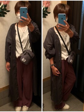 コーデセット　シンプルワンピース　シアーロングシャツ シアーロングシャツワンピースを使った人気ファッション