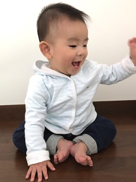 「リバーシブルパーカー」｜★sota★さん（キッズ・70cm）の冬コーディネート