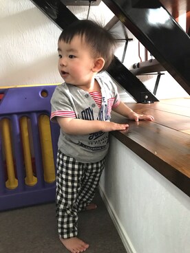 「Daddy Oh Daddy（ダディーオーダディー）のアイテム（トップス）」を使った、★sota★さん（キッズ・70cm）の春コーディネート