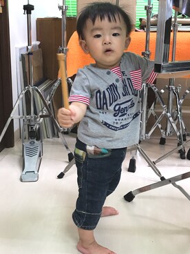 「Daddy Oh Daddy（ダディーオーダディー）のアイテム（トップス）」を使った、★sota★さん（キッズ・70cm）の春コーディネート