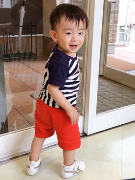 「Daddy Oh Daddy（ダディーオーダディー）のアイテム（パンツ）」を使った、★sota★さん（キッズ・70cm）の夏コーディネート
