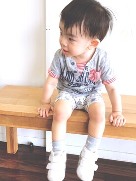 「Daddy Oh Daddy（ダディーオーダディー）のアイテム（トップス）」を使った、★sota★さん（キッズ・70cm）の夏コーディネート