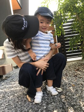 「息子」｜「アイテム（キャップ）」を使った、★sota★さん（キッズ・80cm）の秋コーディネート