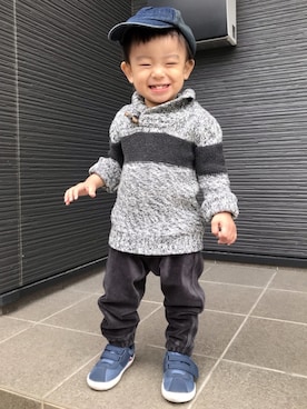 「babygap」｜「アイテム（キャップ）」を使った、★sota★さん（キッズ・80cm）の冬コーディネート