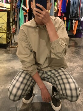 「5（ファイブ）のアイテム（パンツ）」を使った、Yö Gëëさん（メンズ・187cm）の秋コーディネート