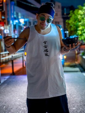 「アイテム（タンクトップ）」を使った、ホタさん（メンズ・173cm）の冬コーディネート