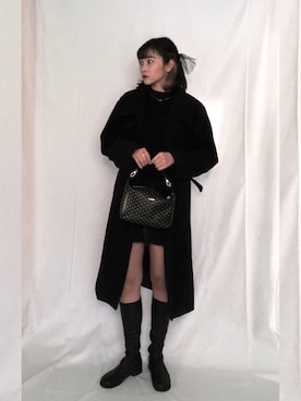「STYLENANDA（スタイルナンダ）のアイテム（ブーツ）」を使った、工藤未妃さん（レディース・162cm）の冬コーディネート