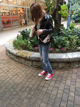 「CONVERSE（コンバース）のconverse（コンバース） ALL STAR OX（オールスターOX）（スニーカー）」を使った、IYOさん（レディース・159cm）の秋コーディネート