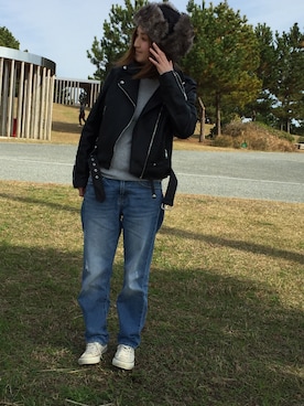 「CONVERSE（コンバース）のconverse（コンバース） ALL STAR OX（オールスターOX）（スニーカー）」を使った、IYOさん（レディース・159cm）の冬コーディネート