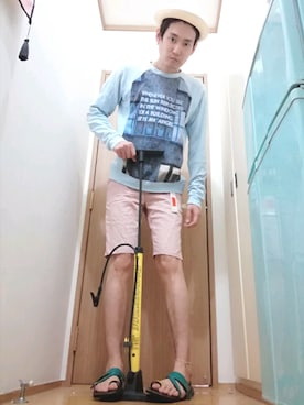 「チャイハネ（チャイハネ）のアイテム（サンダル）」を使った、OKAWA⭐︎相互さん（メンズ・180cm）の秋コーディネート