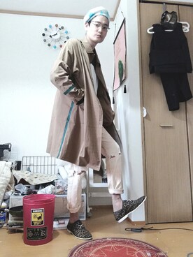 「ROCK STE（ロクステ）のアイテム」を使った、OKAWA⭐︎相互さん（メンズ・180cm）の秋コーディネート