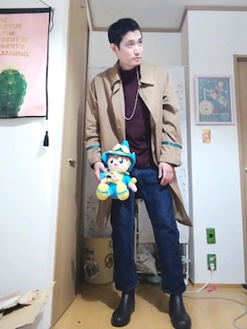 「classicalelf（クラシカルエルフ）のアイテム（レインシューズ）」を使った、OKAWA⭐︎相互さん（メンズ・180cm）の秋コーディネート