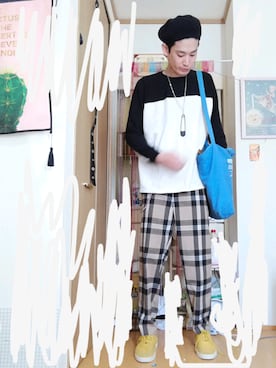「夢展望（ユメテンボウ）のアイテム（バッグ）」を使った、OKAWA⭐︎相互さん（メンズ・180cm）の秋コーディネート