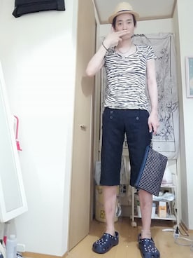 「SILVER BULLET（シルバーバレット）のアイテム（バッグ）」を使った、OKAWA⭐︎相互さん（メンズ・180cm）の夏コーディネート