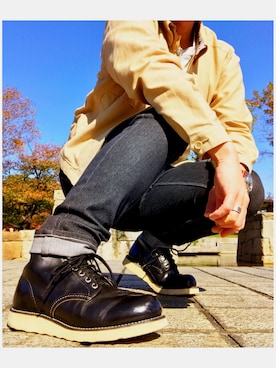 「Pherrow's（フェローズ）のアイテム（ミリタリージャケット）」を使った、かずきさん（メンズ・164cm）の秋コーディネート