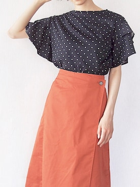 「オレンジスカート」｜kaco.さん（レディース・167cm）の夏コーディネート